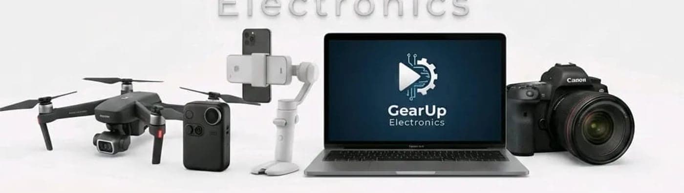 GearUp product range: drone, gimbal, laptop and camera