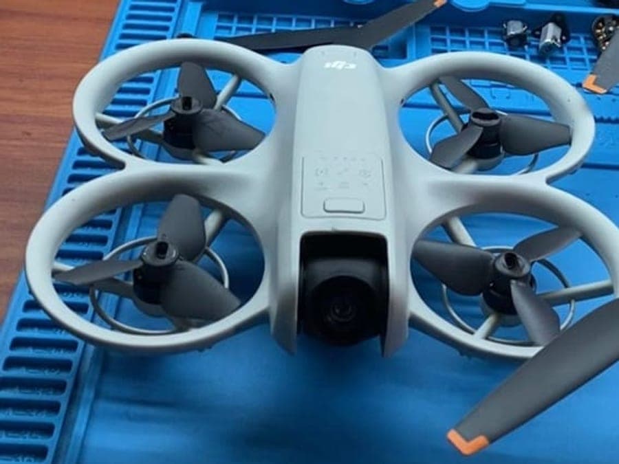 A DJI drone ready to fly